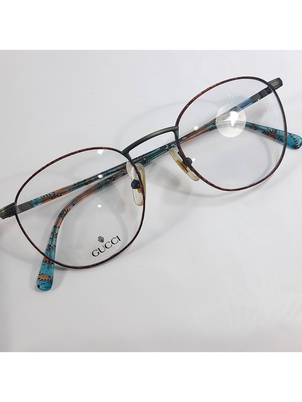 Gucci GG 1241 FB9 eyeglasses frame 50-20-140 blue brown round women's glasses